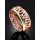Ornate Gold Crystal Band Ring, Ring Size: 6.5 / 17, image , picture 2