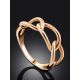Trendy Golden Link Ring, Ring Size: 6 / 16.5, image , picture 2