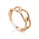 Trendy Golden Link Ring, Ring Size: 6 / 16.5, image 