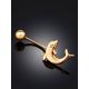 Golden Dolphin Belly Button Piercing Ring, image , picture 2