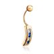 Geometric Design Gold Crystal Belly Button Ring, image , picture 3