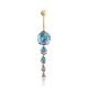Gold Topaz Belly Button Ring, image 