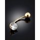 Simplistic Design Gold Crystal Navel Ring, image , picture 2