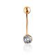 Simplistic Design Gold Crystal Navel Ring, image 