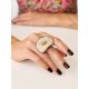 Unique Silver Cocktail Ring With Amethyst And Coral, Ring Size: 8.5 / 18.5, image , picture 4