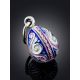Ornate Silver Enamel Egg Shaped Pendant The Romanov, image , picture 2