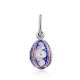 Ornate Silver Enamel Egg Shaped Pendant The Romanov, image 