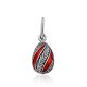 Bright Red Enamel Egg Shaped Pendant The Romanov, image 