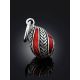 Bright Red Enamel Egg Shaped Pendant The Romanov, image , picture 2