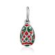 Tiny Silver Enamel Egg Shaped Pendant The Romanov, image 