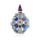 Whimsical Silver Enamel Locket Egg Pendant With Angel The Romanov, image 