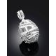 White Enamel Crystal Egg Pendant The Romanov, image , picture 2