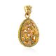 Floral Design Gilded Silver Egg Shaped Pendant The Romanov, image , picture 4