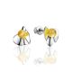 Laconic Design Silver Amber Stud Earrings The Palazzo, image 