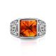 Silver Amber Statement Ring, Ring Size: / 24, image , picture 3