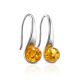 Luminous Lemon Amber Hook Earrings The Leia, image 