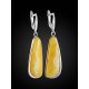 Elegant Silver Amber Earrings The Lagoon, image , picture 2