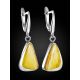 Voluminous Silver Amber Dangle Earrings The Lagoon, image , picture 3