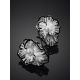 Chic Silver Earrings With Pearls And Enamel, image , picture 2