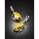 Fabulous Silver Amber Dangle Earrings The Lagoon, image , picture 2