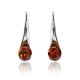 Stylish Cognac Amber Earrings The Leia, image , picture 3