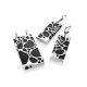 Bold Geometric Silver Jet Earrings, image , picture 4