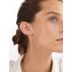 Stylish Rose Plated Silver Elongated Oval Stud Earrings The Liquid, image , picture 3