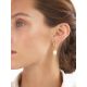 Transformable Gold Playted Silver Hoop Earrings With Natural Cherry Amber And Baroque Pearl The Palazzo, image , picture 3