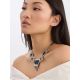 Bold Geometric Silver Necklace With Jeans Elements, image , picture 3