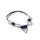 Bold Geometric Silver Necklace With Jeans Elements, image , picture 4