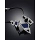 Bold Geometric Silver Necklace With Jeans Elements, image , picture 2