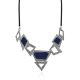 Bold Geometric Silver Necklace With Jeans Elements, image 