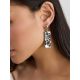 Bold Geometric Silver Jet Earrings, image , picture 3