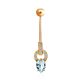 Fabulous Gilded Silver Topaz Navel Piercing, image 