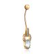 Fabulous Gilded Silver Topaz Navel Piercing, image , picture 3