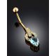 Fabulous Gilded Silver Topaz Navel Piercing, image , picture 2