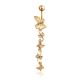 Butterfly Motif Gilded Silver Navel Piercing, image 