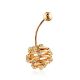 Stylish Gilded Silver Navel Piercing, image 