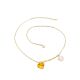 Romantic Gilded Silver Necklace With Amber And Pearl Pendants The Palazzo, image , picture 4