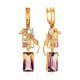Fabulous Gilded Silver Ametrine Earrings With Amethyst And Citrine, image 