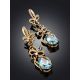 Fabulous Gilded Silver Topaz Dangle Earrings, image , picture 2