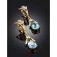 Exquisite Gilded Silver Topaz Drop Earrings, image , picture 2