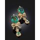 Amazing Gilded Silver Earrings With Green Quartz And Crystals, image , picture 2