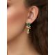 Amazing Gilded Silver Earrings With Green Quartz And Crystals, image , picture 3