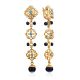 Gilded Silver Dark Pearl Dangle Earrings With Topaz And Crystals, image 