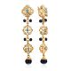 Gilded Silver Dark Pearl Dangle Earrings With Topaz And Crystals, image 
