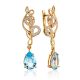 Refined Gilded Silver Topaz Drop Earrings, image 