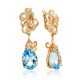Classy Blue Topaz Drop Earrings, image 