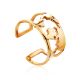 Intricate Design Gilded Silver Adjustable Ring, Ring Size: 6.5 / 17, image 