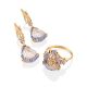 Gilded Silver Blue Quartz Ring, Ring Size: 8 / 18, image , picture 5